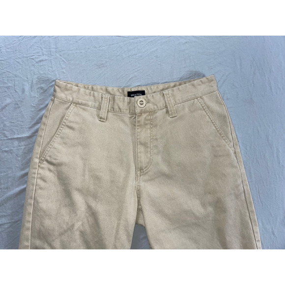 Brixton 'Choice Regular Fit' Flat Front Chino Shorts. Beige, Men's 28. EUC!! - Picture 2 of 5
